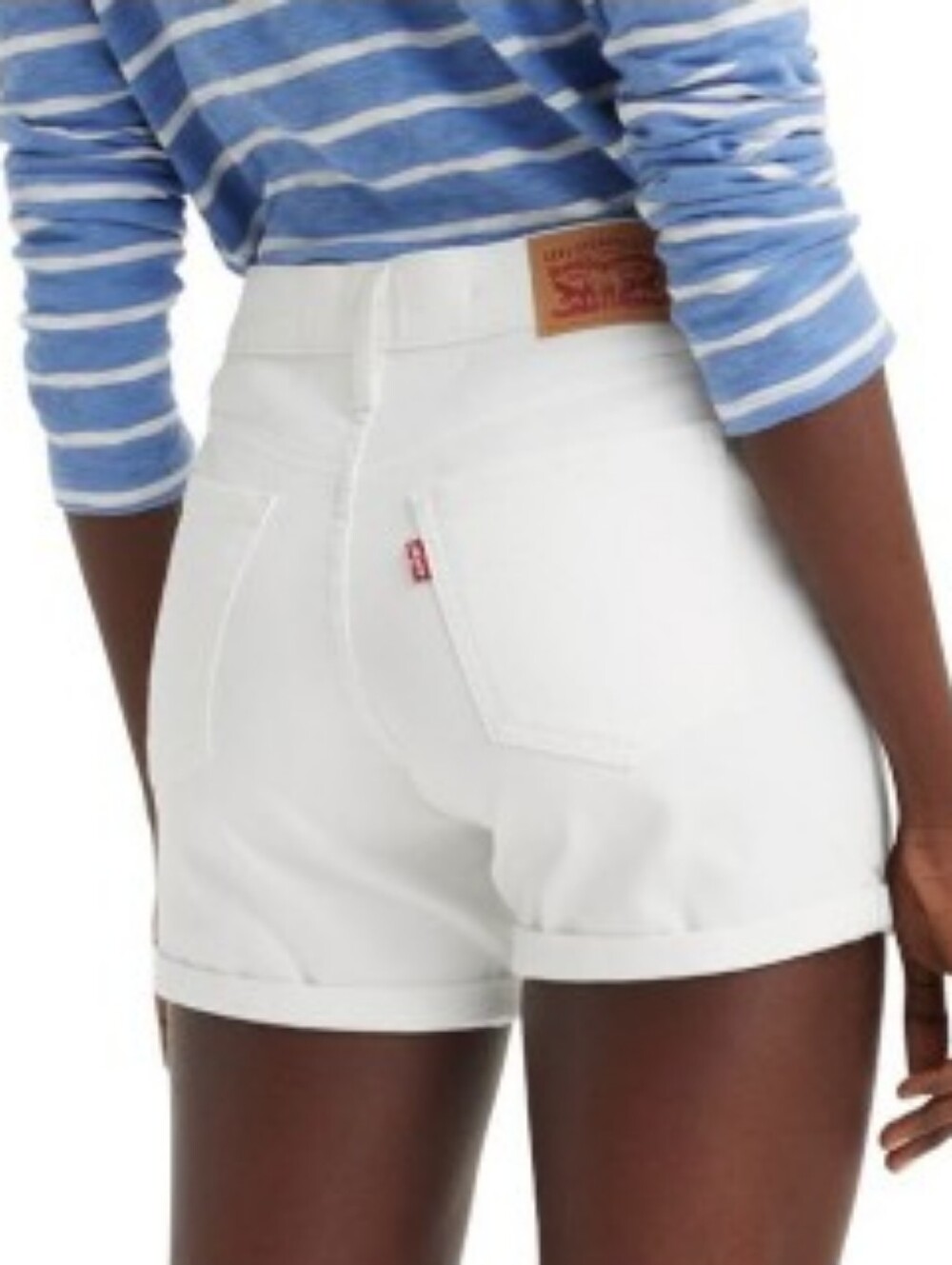 NWT Levi's Mid-Length Shorts Cuffed White Denim Waist 30